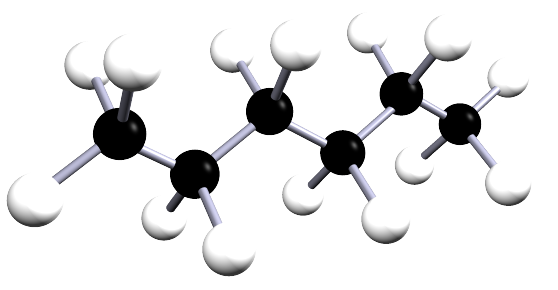 3d model of hexane.